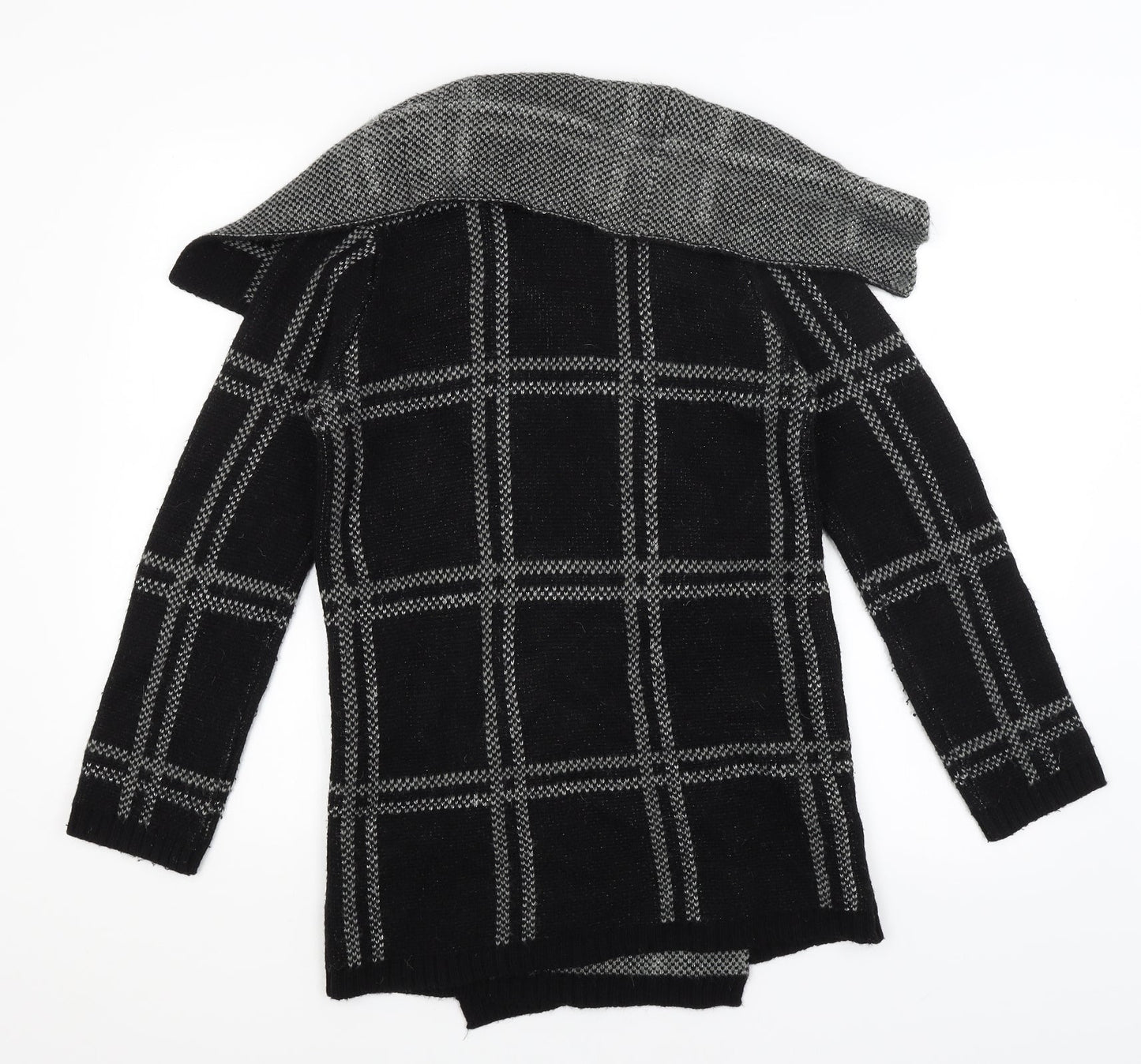 NEXT Womens Black Check  Wrap Jumper Size M