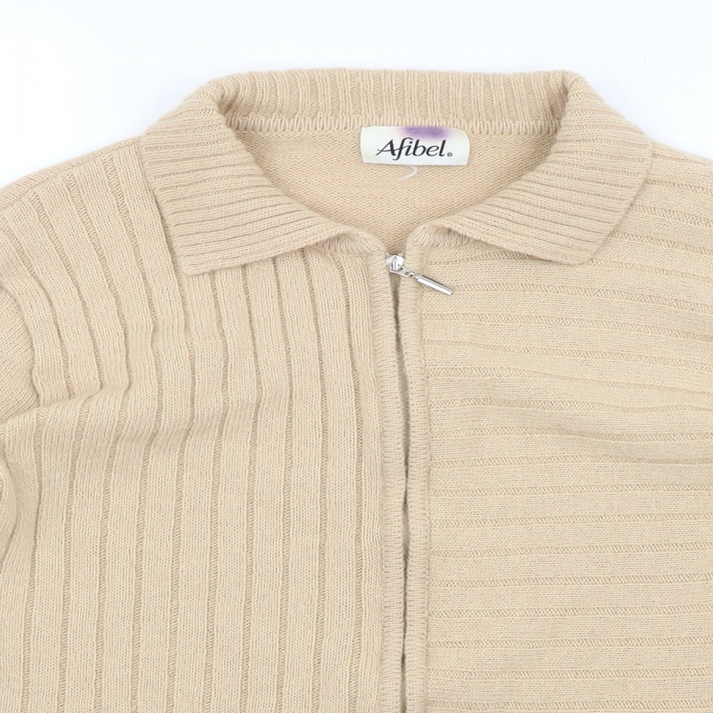 Afibel Womens Brown   Full Zip Jumper Size M