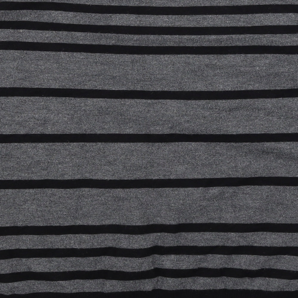 Petite Collection Womens Grey Striped  Pullover Jumper Size 18