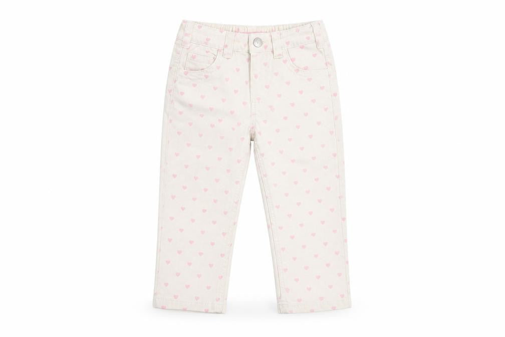 Front view of Young Dimension Baby White Jeans, size 18-24, Months