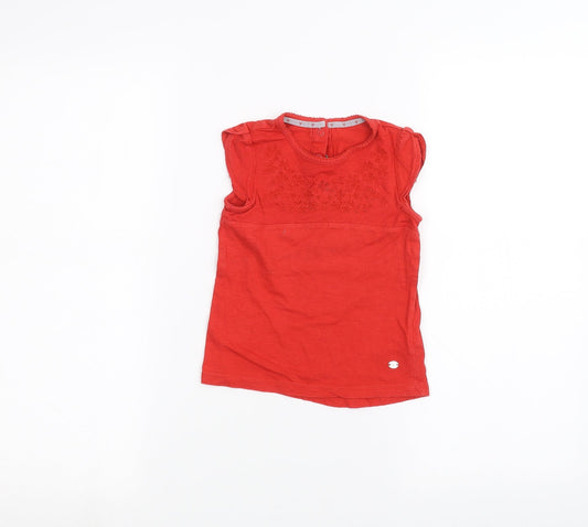 Mothercare Girls Red   Basic T-Shirt Size 2-3 Years