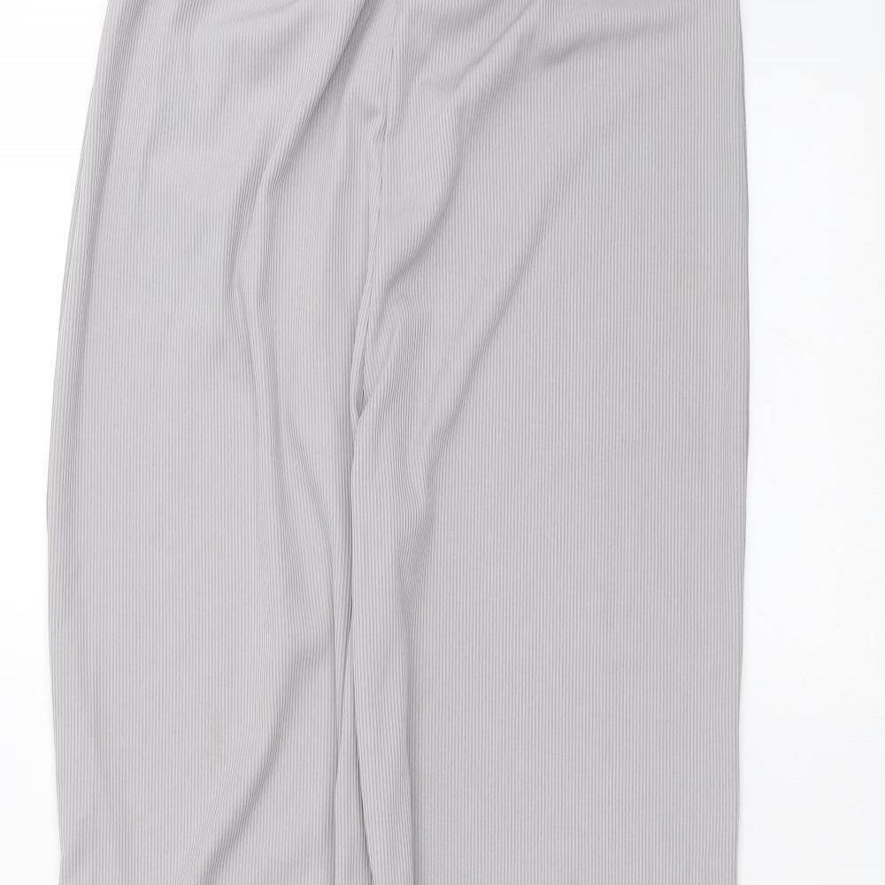 PRETTYLITTLETHING Womens Grey   Trousers  Size 10 L28 in