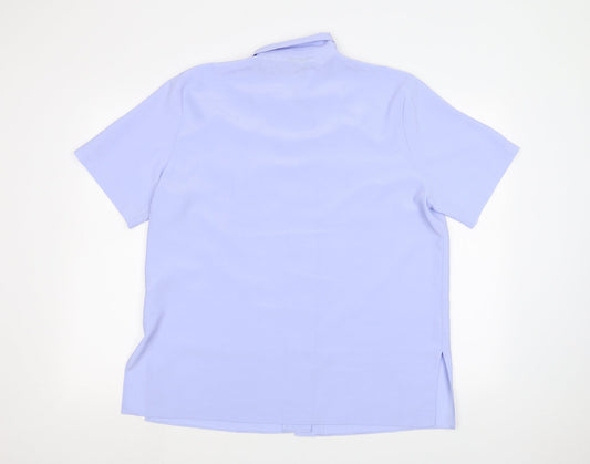 Lauren Duvar Womens Blue   Basic Button-Up Size 16
