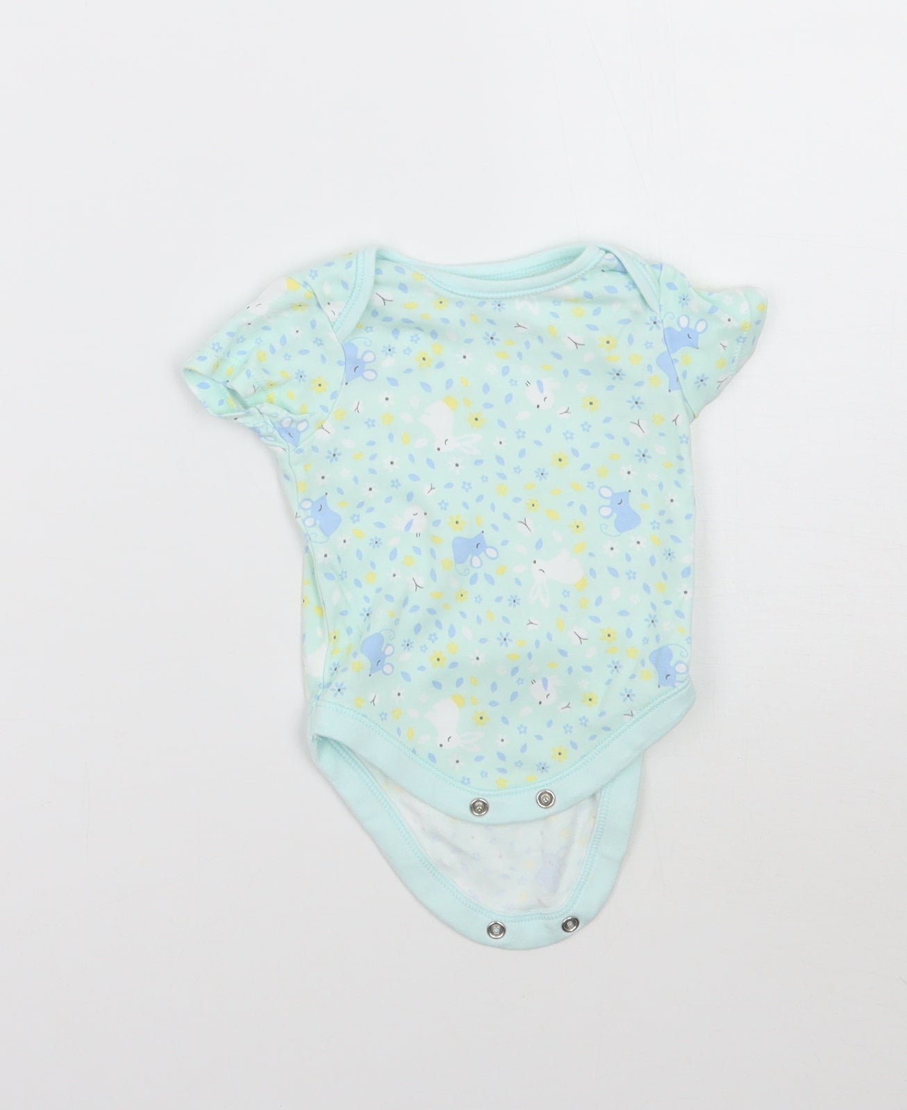 George Baby Green Floral  Babygrow One-Piece Size 0-3 Months