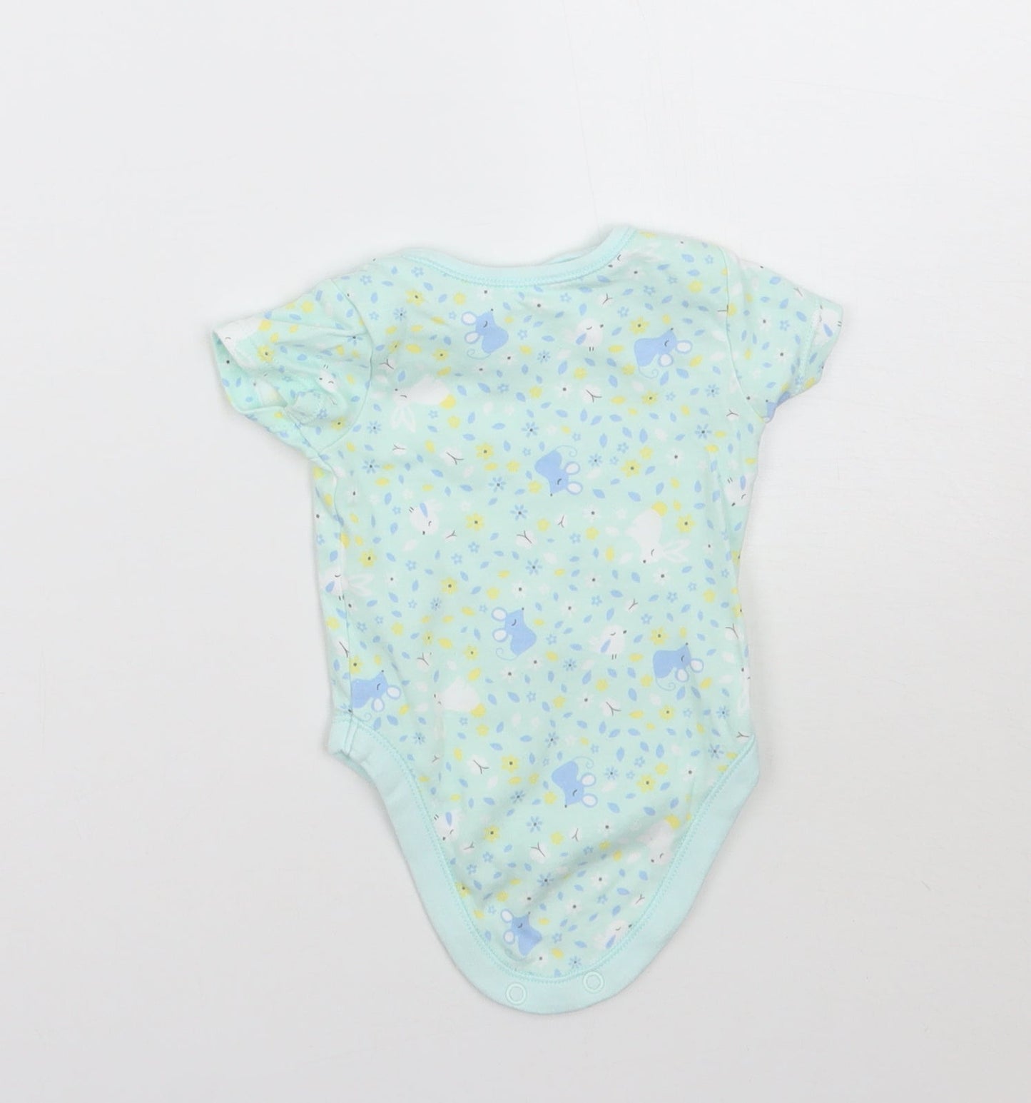 George Baby Green Floral  Babygrow One-Piece Size 0-3 Months