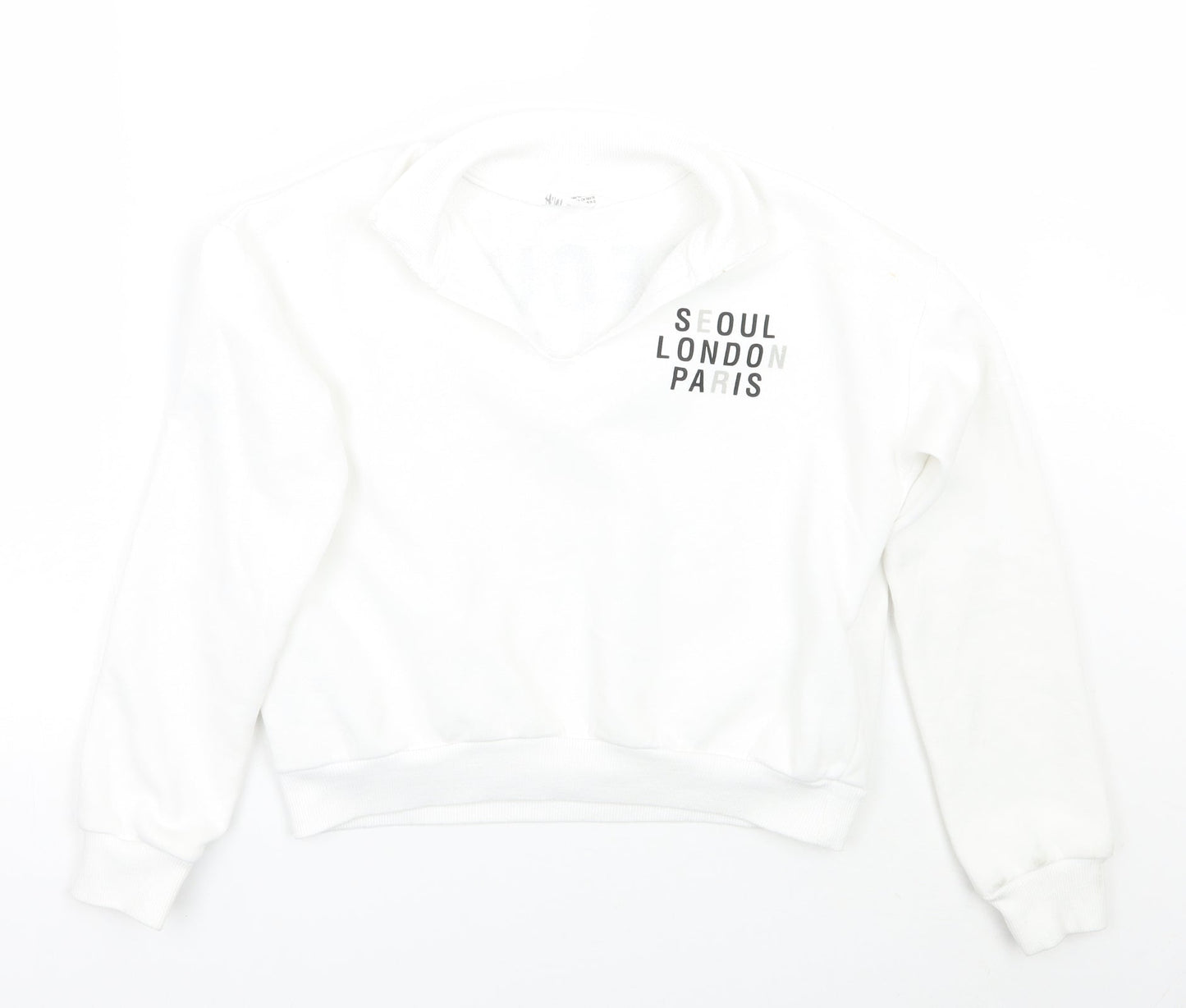 H&M Girls White   Pullover Jumper Size 12 Years