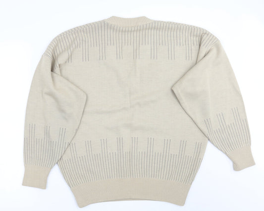 Pierrre sandan Mens Beige   Pullover Jumper Size L