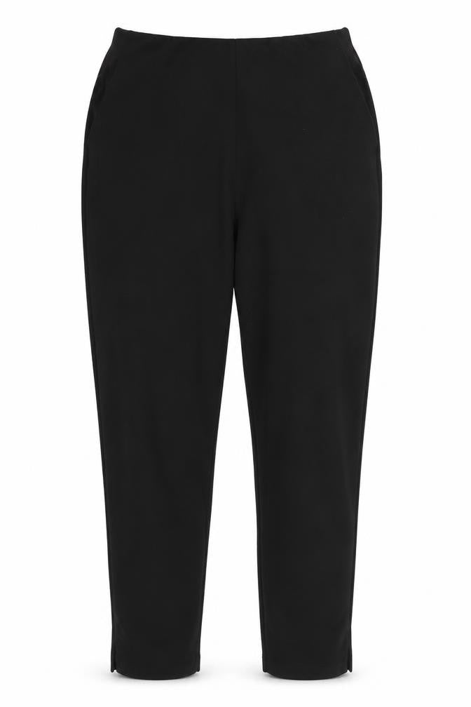 Front view of ASOS women’s black trousers, size UK 10, 36-inch leg