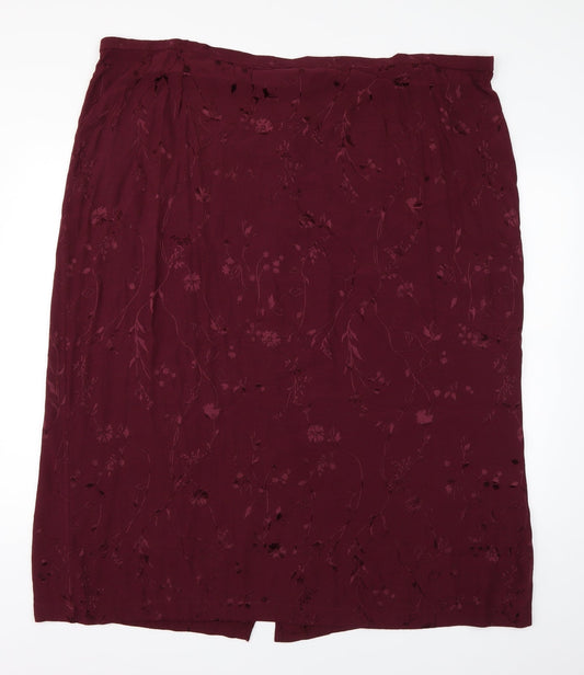 premier collection Womens Red Floral  Straight & Pencil Skirt Size 30