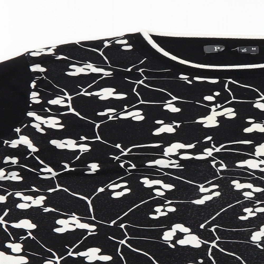 Preworn Womens Black Floral  Pullover Jumper Size M