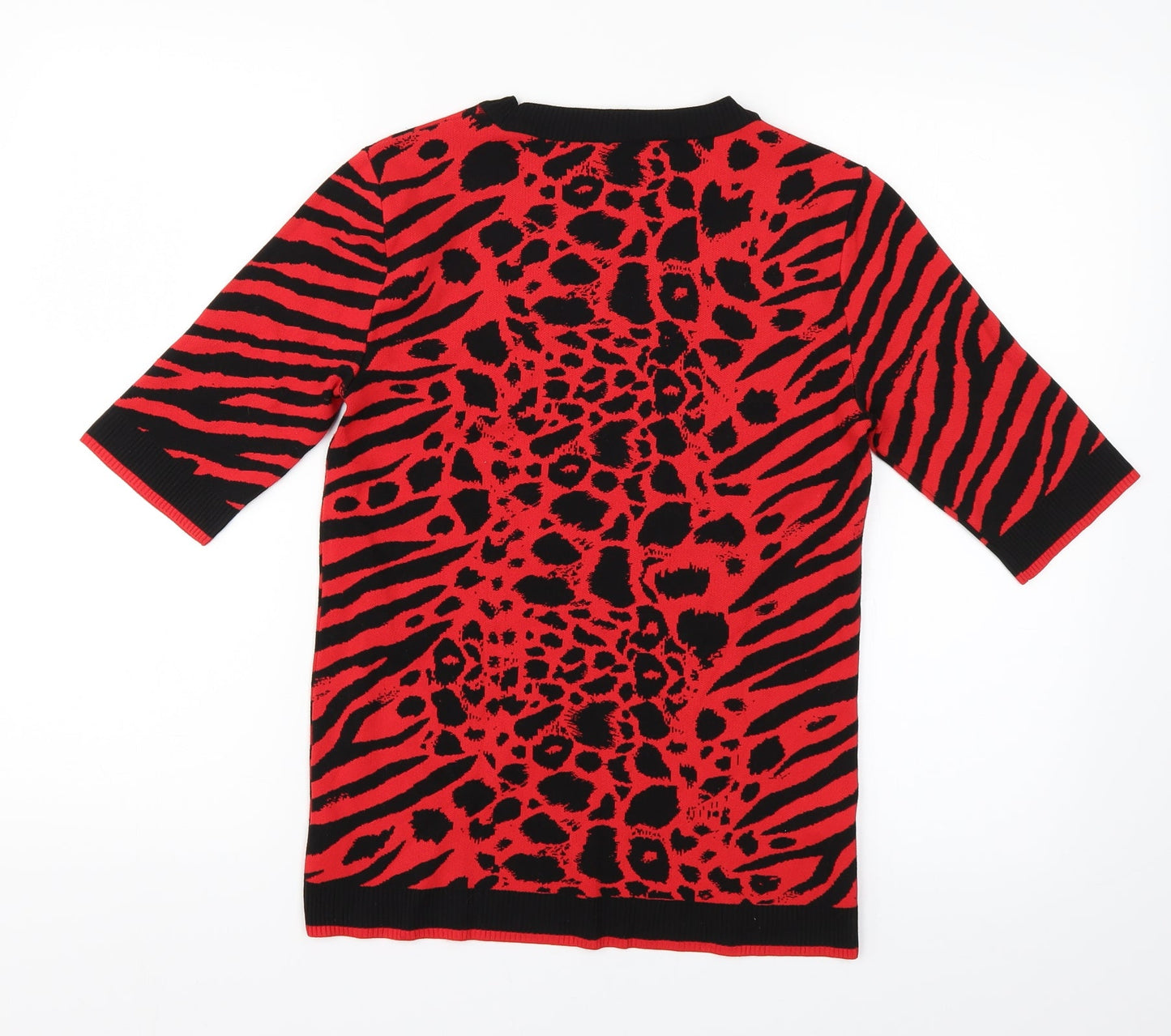 NEXT Womens Red Animal Print  Pullover Jumper Size 10