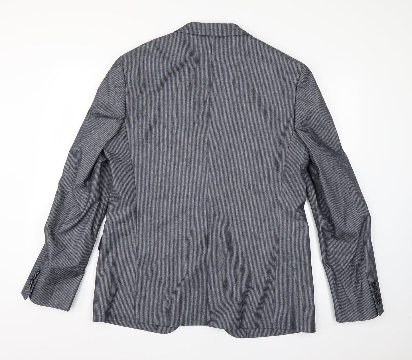 Marks and Spencer Mens Grey Striped  Jacket Suit Jacket Size L