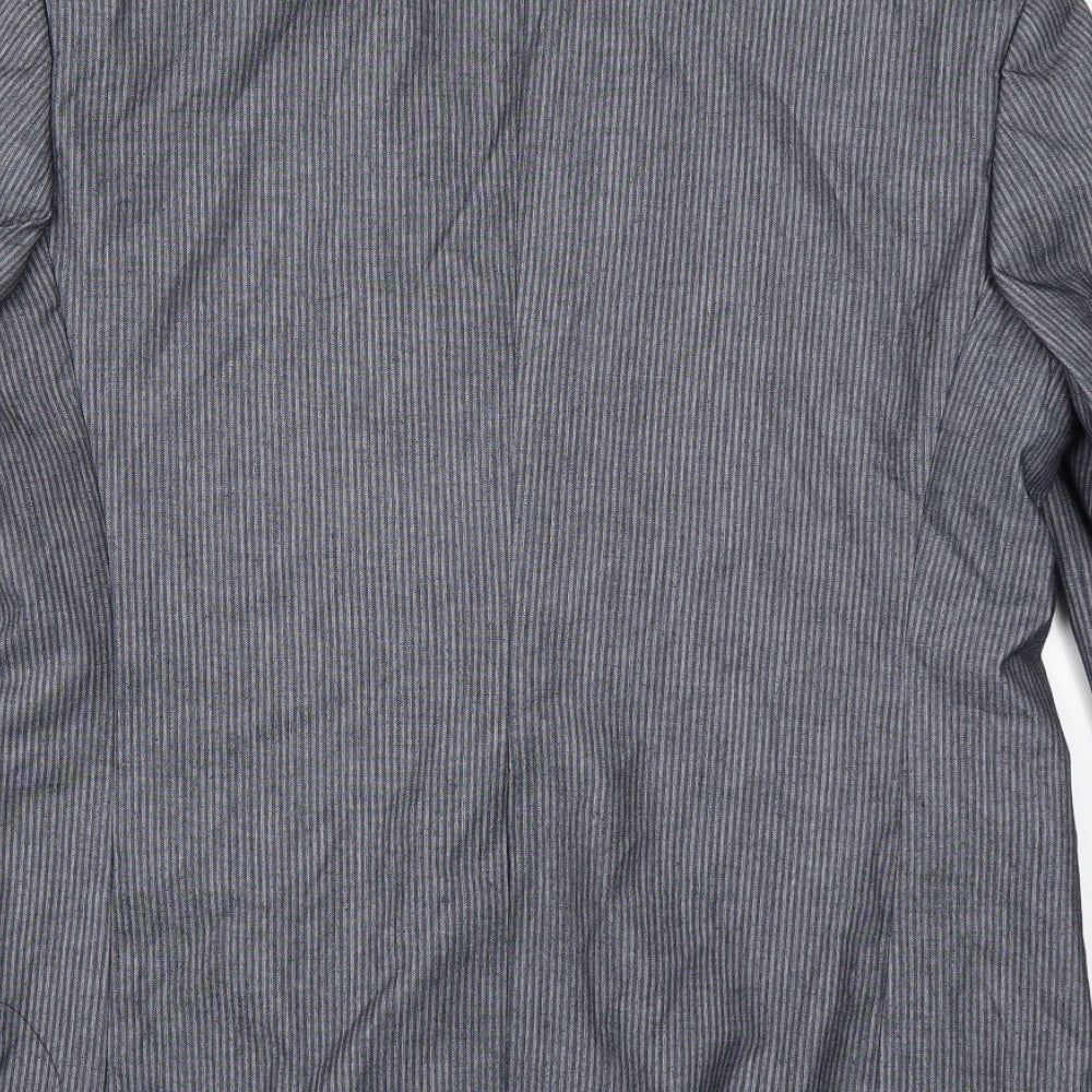 Marks and Spencer Mens Grey Striped  Jacket Suit Jacket Size L
