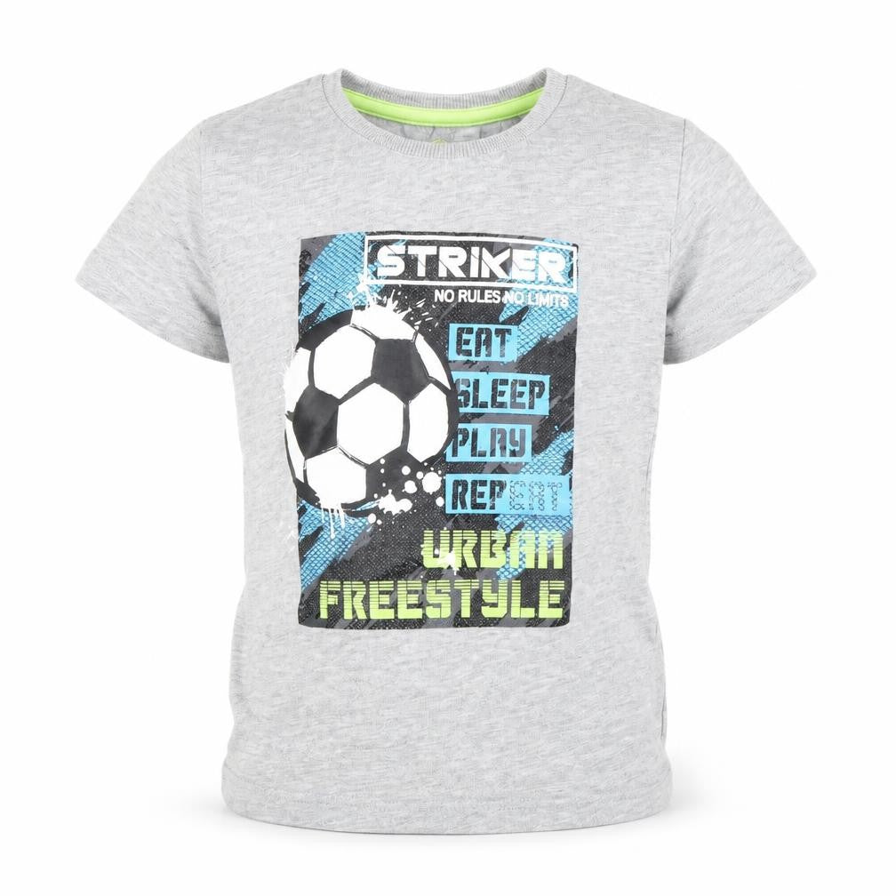 Preworn Boys Grey   Basic T-Shirt Size 4 Years  - Football