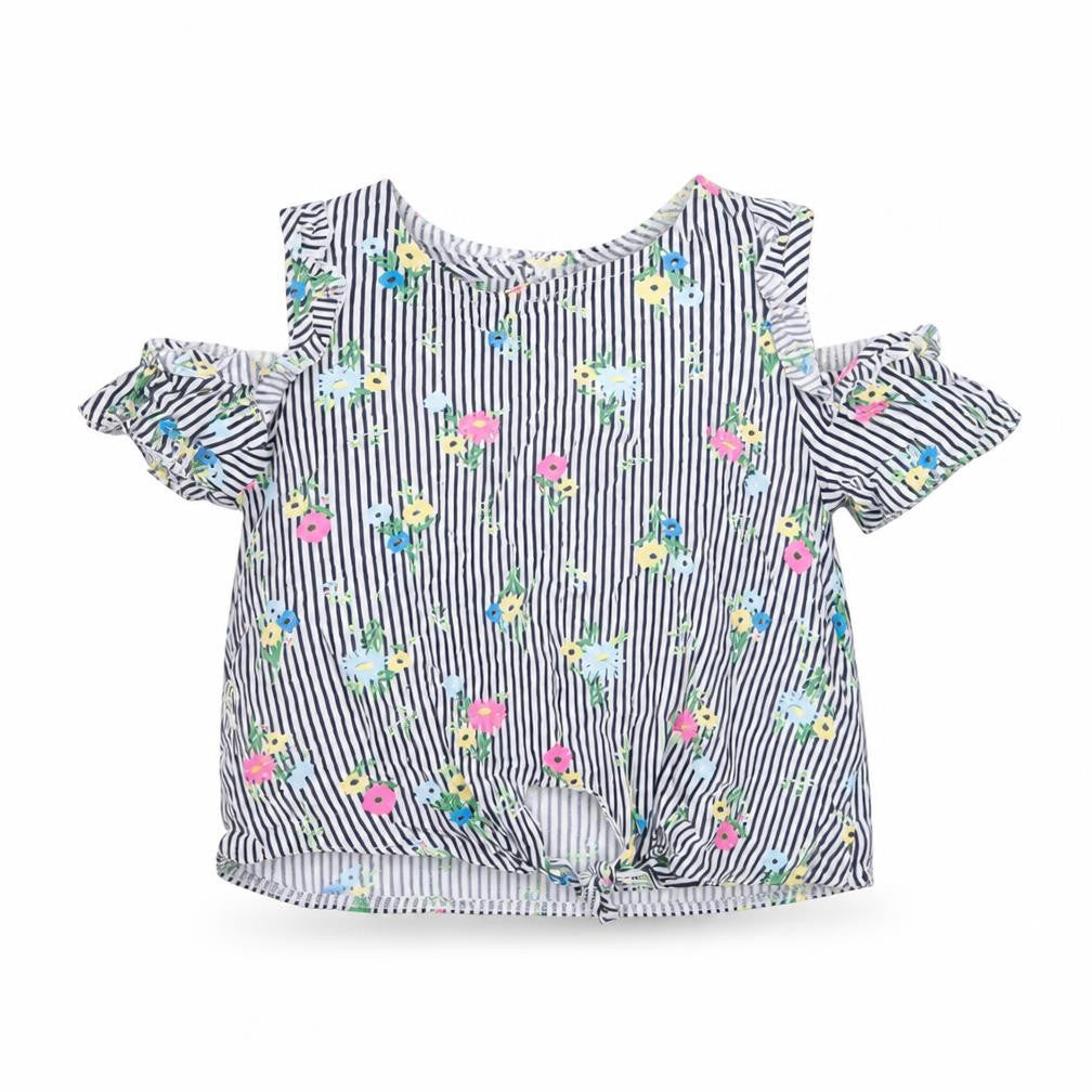 Primark Girls White Striped  Basic Blouse Size 2 Years