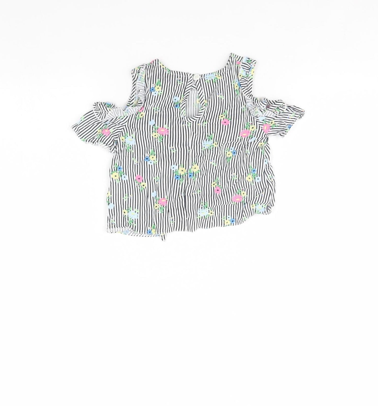 Primark Girls White Striped  Basic Blouse Size 2 Years