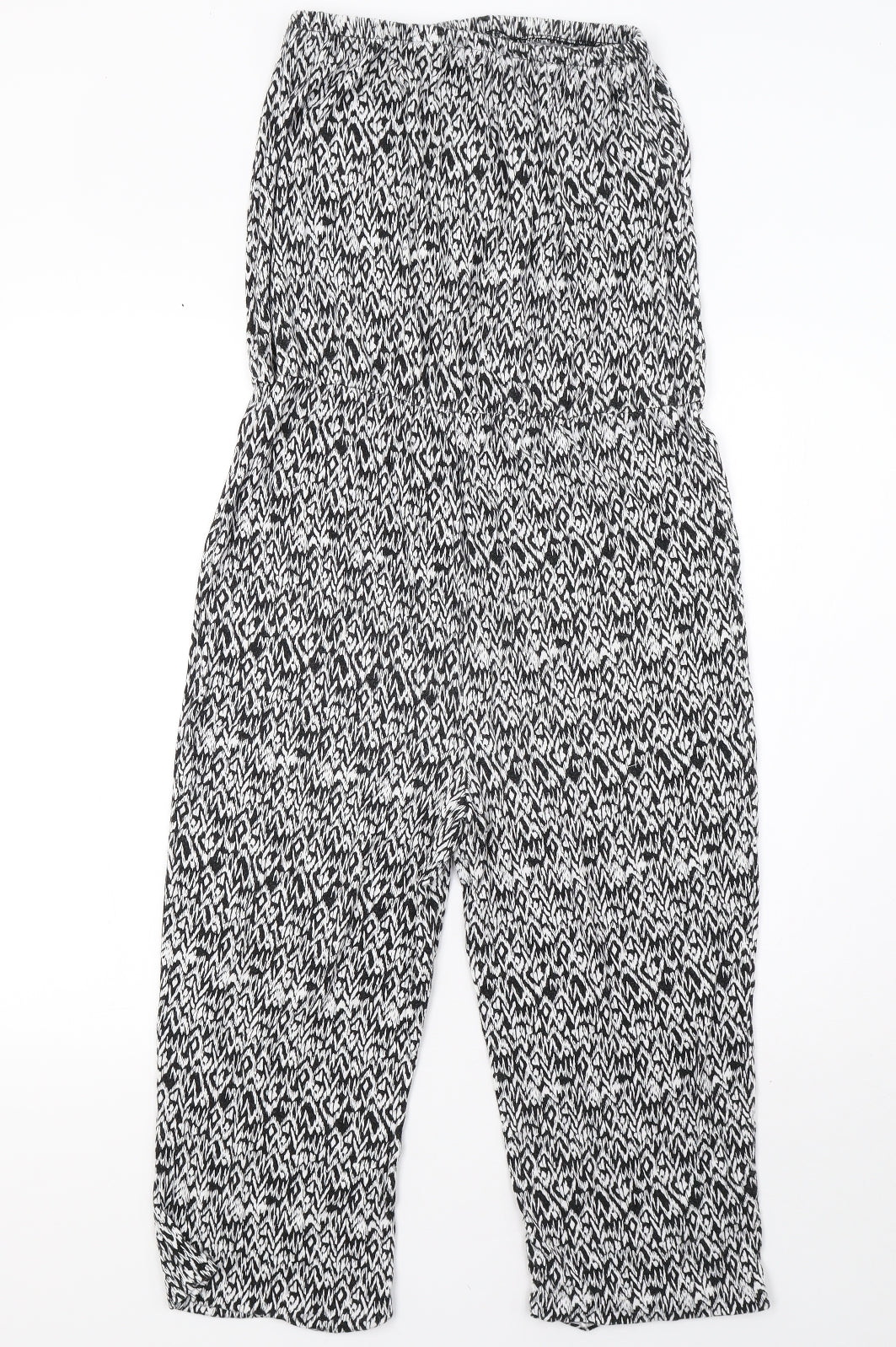Matalan Womens White Animal Print  Jumpsuit One-Piece Size 8 L21 in