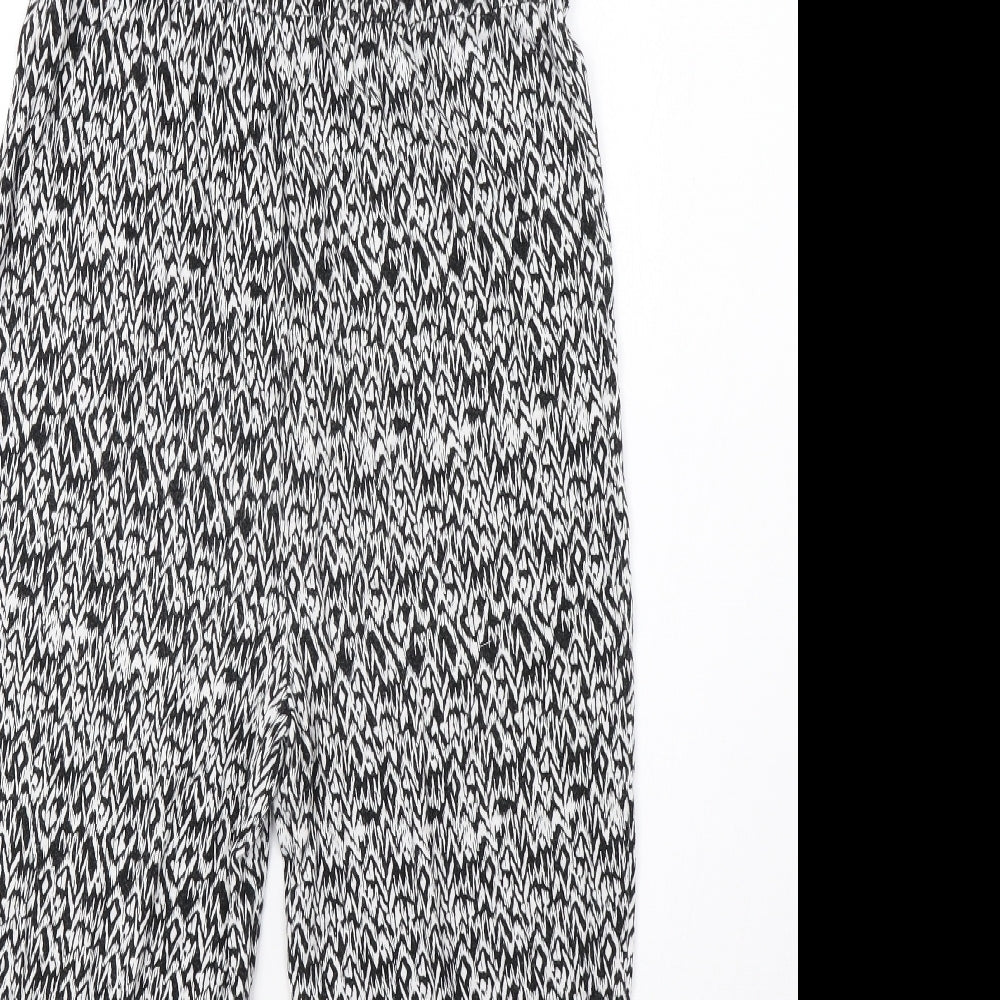 Matalan Womens White Animal Print  Jumpsuit One-Piece Size 8 L21 in