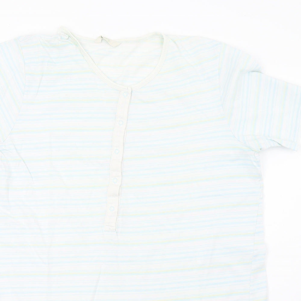 Marks and Spencer Womens Blue Striped  Top Pyjama Top Size 14