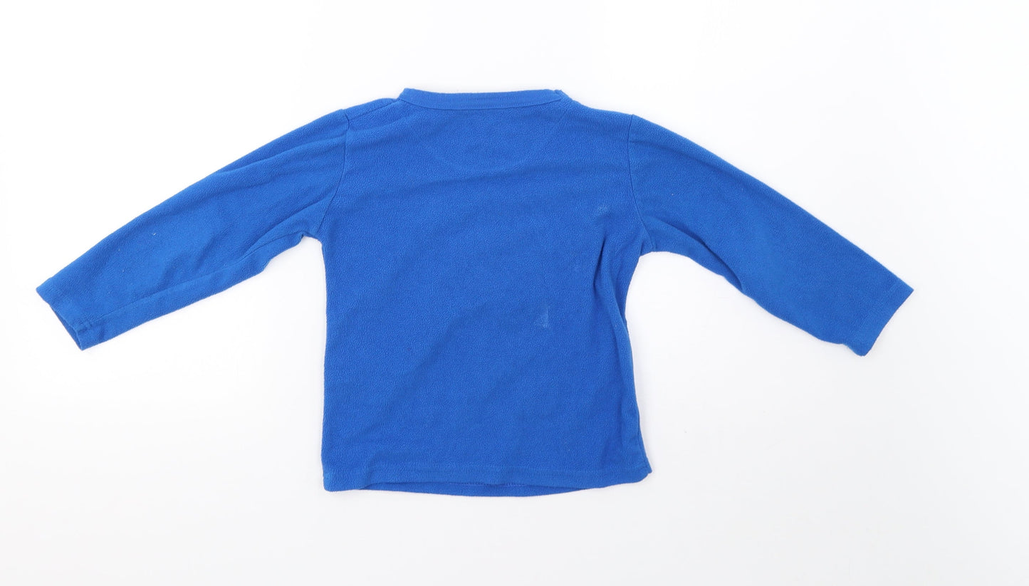 Primark Boys Blue  Fleece  Pyjama Top Size 4-5 Years