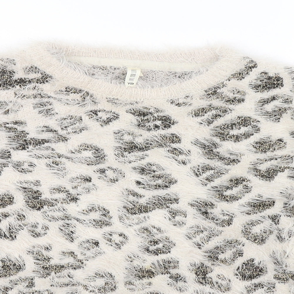 Primark Girls Brown Animal Print  Pullover Sweatshirt Size 10-11 Years