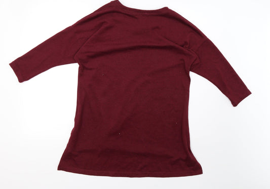 soul collection Womens Red  Knit Pullover Sweatshirt Size S