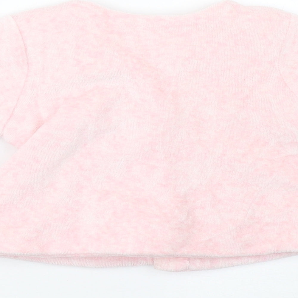 Pure Baby Girls Pink  Fleece Basic Coat Coat Size 3-6 Months