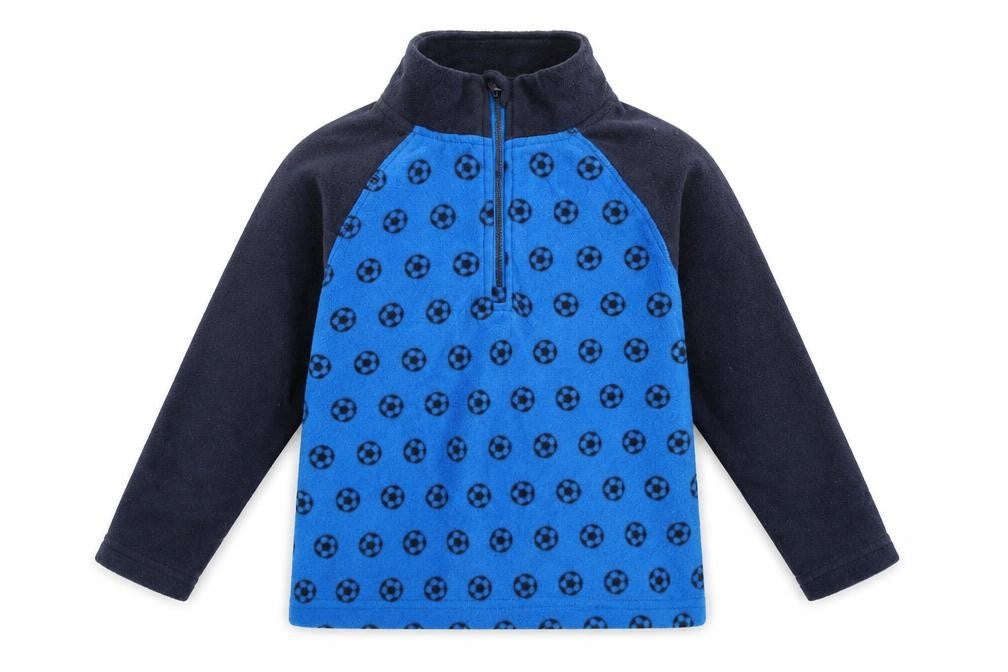 Crane Boys Blue Polka Dot Fleece Pullover Sweatshirt Size 3-4 Years