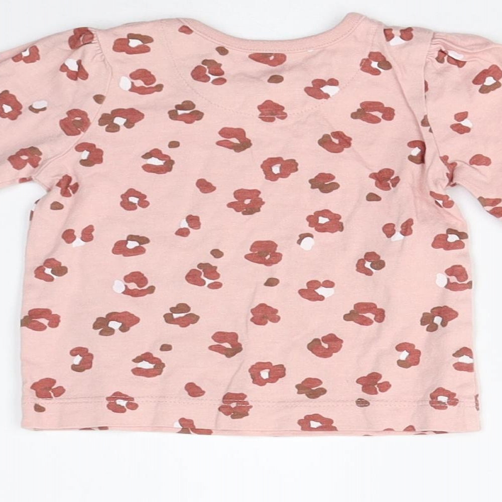 Nutmeg Baby Pink Floral  Basic T-Shirt Size 0-3 Months