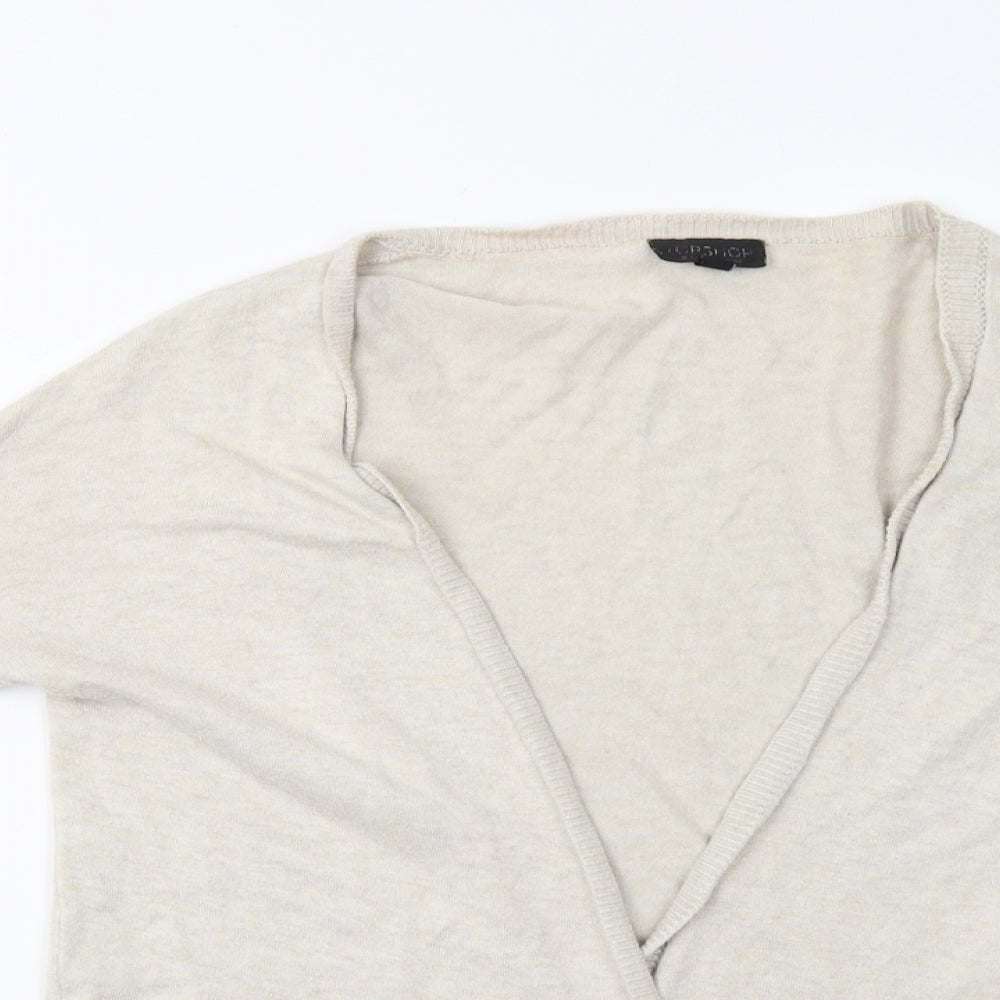 Topshop Womens Beige  Knit Cardigan Jumper Size 10