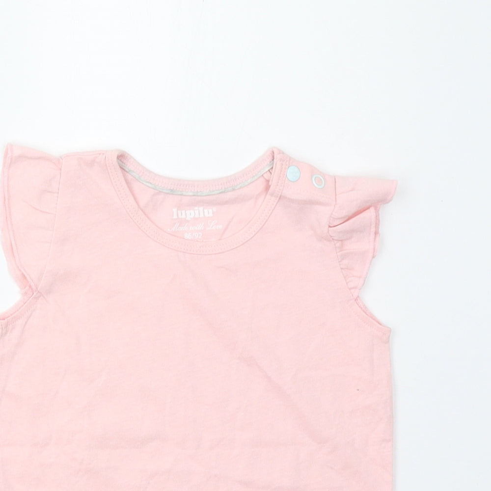 Lupila Girls Pink   Basic T-Shirt Size 12-18 Months
