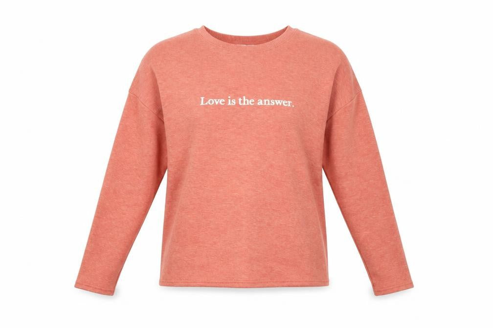 Front view of Papaya women’s orange pullover sweatshirt, size S