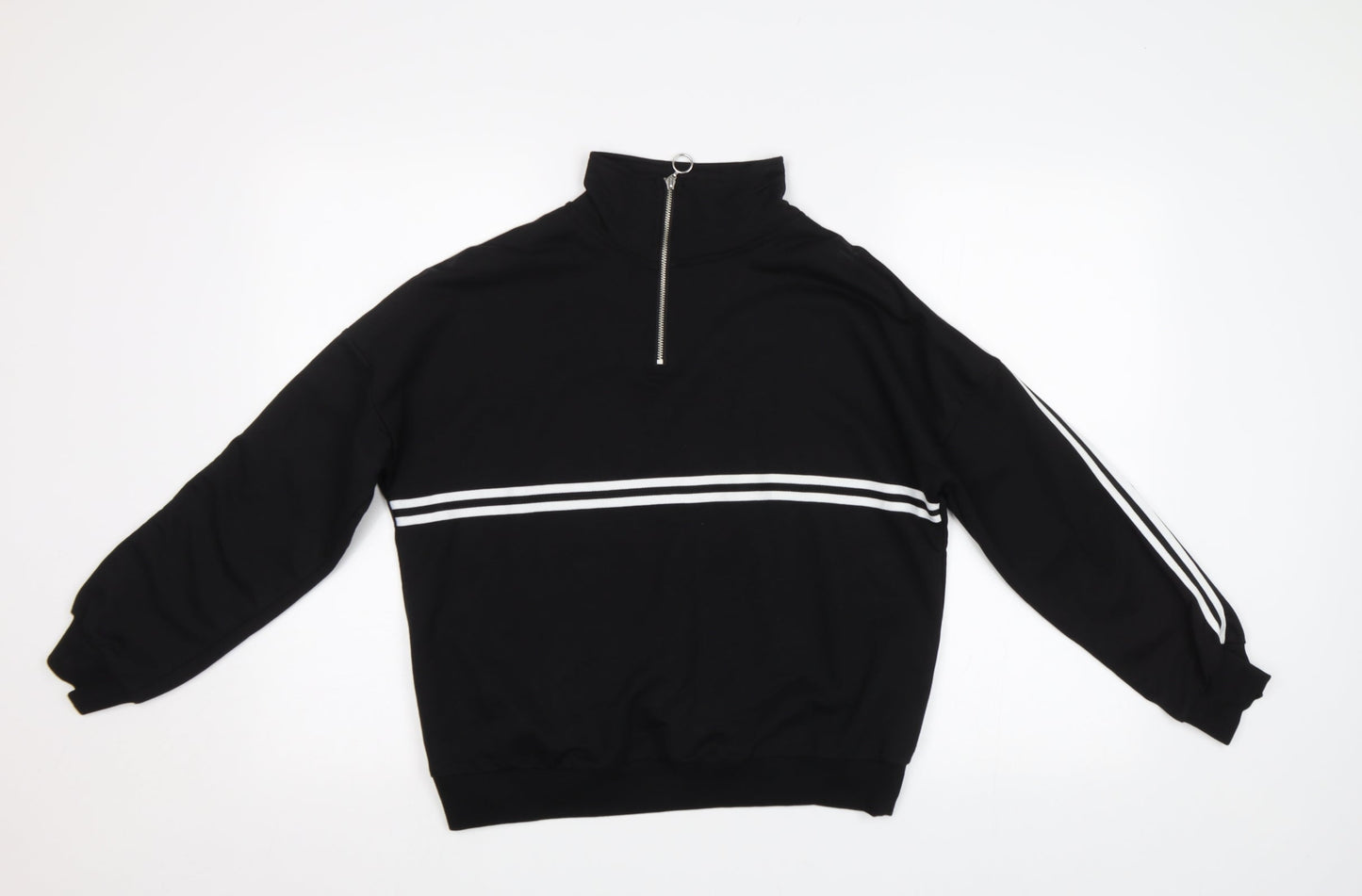 DF You Womens Black Striped  Pullover Sweatshirt Size S