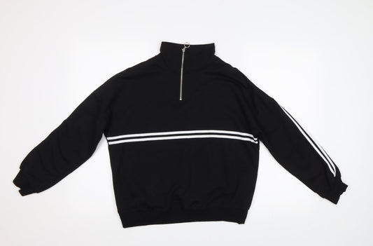 DF You Womens Black Striped  Pullover Sweatshirt Size S