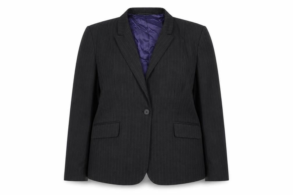 Preworn Womens Grey Striped  Jacket Blazer Size 18