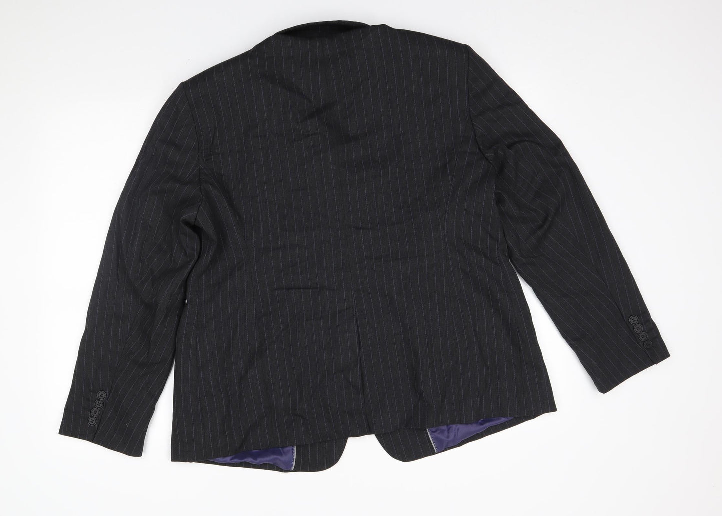 Preworn Womens Grey Striped  Jacket Blazer Size 18