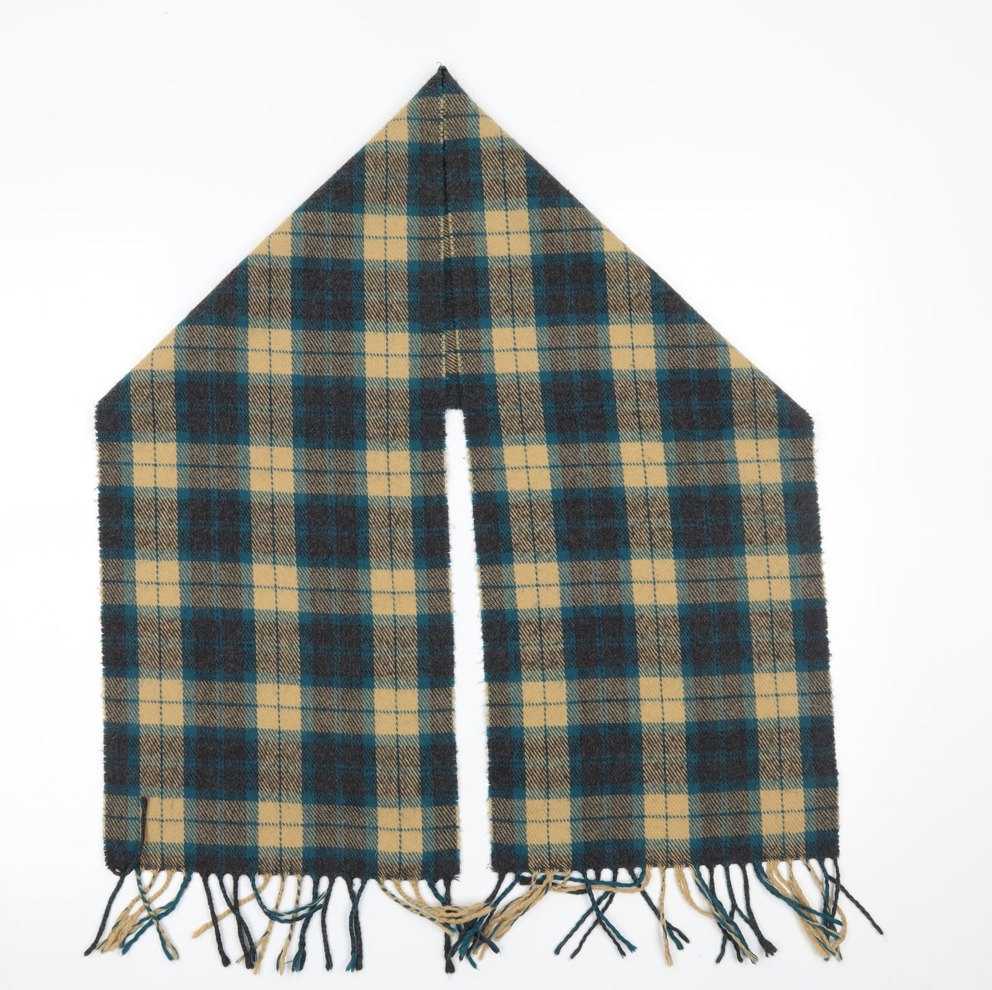 Preworn Womens Beige Plaid   Scarf