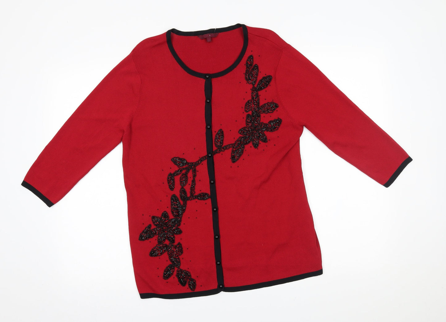 After Dark Womens Red   Cardigan Jumper Size M