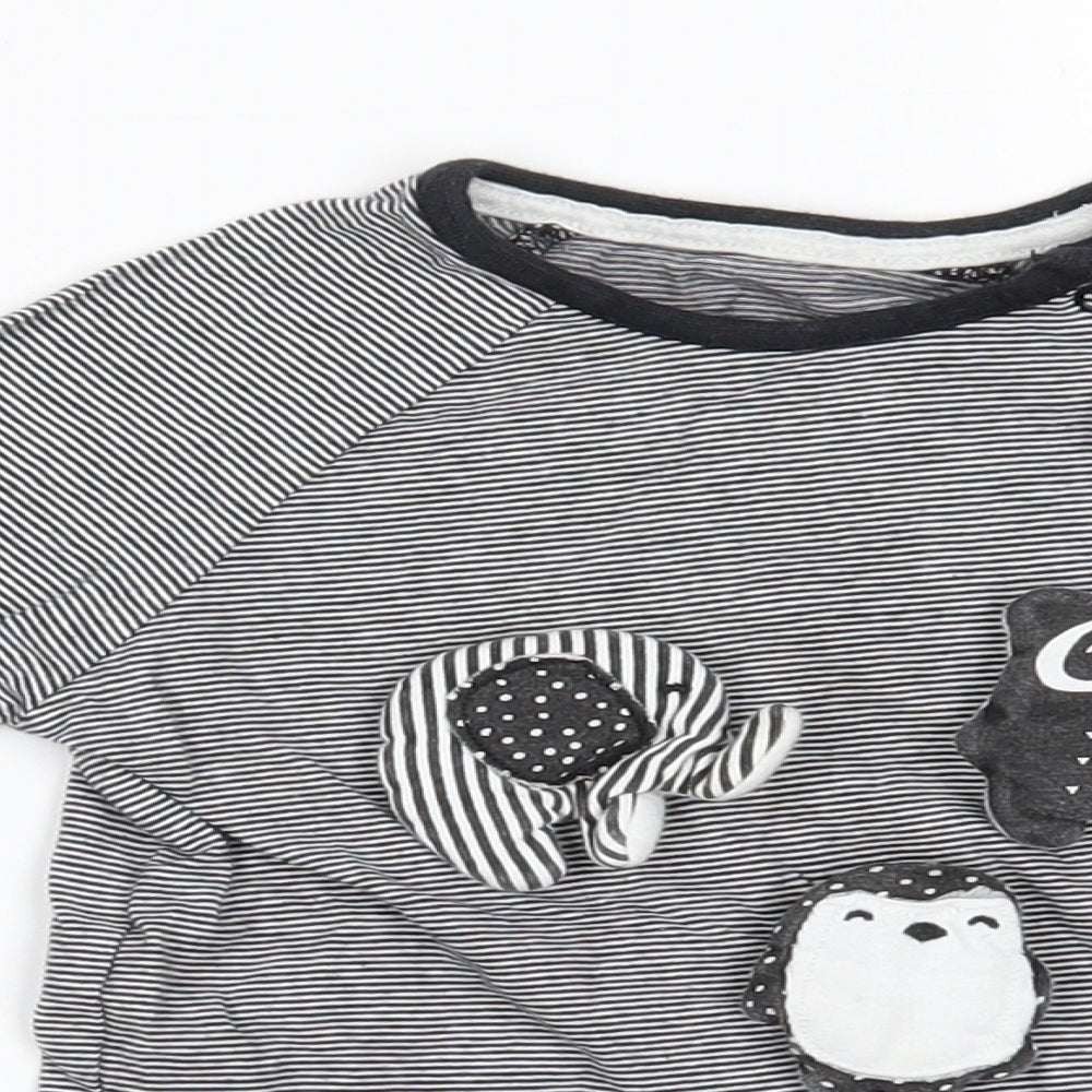 George Baby Grey Striped   Pyjama Top Size 18-24 Months