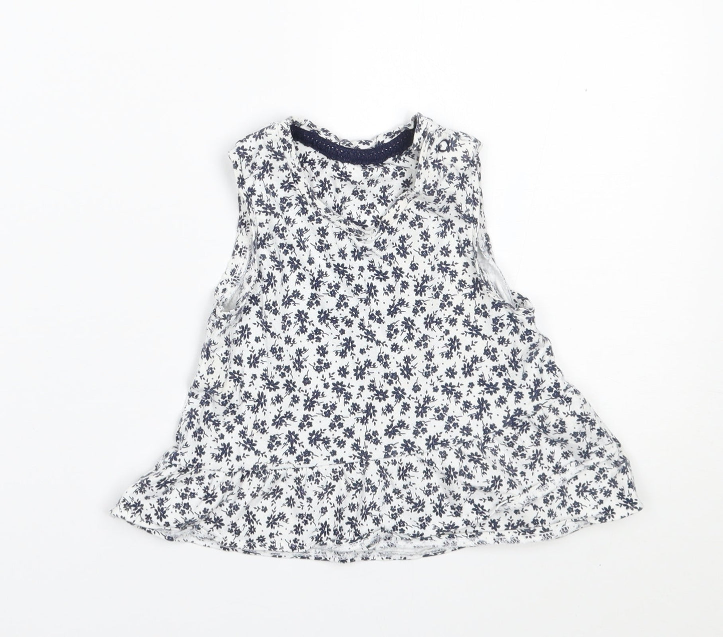 Mothercare Girls Grey Floral  Basic Blouse Size 12-18 Months