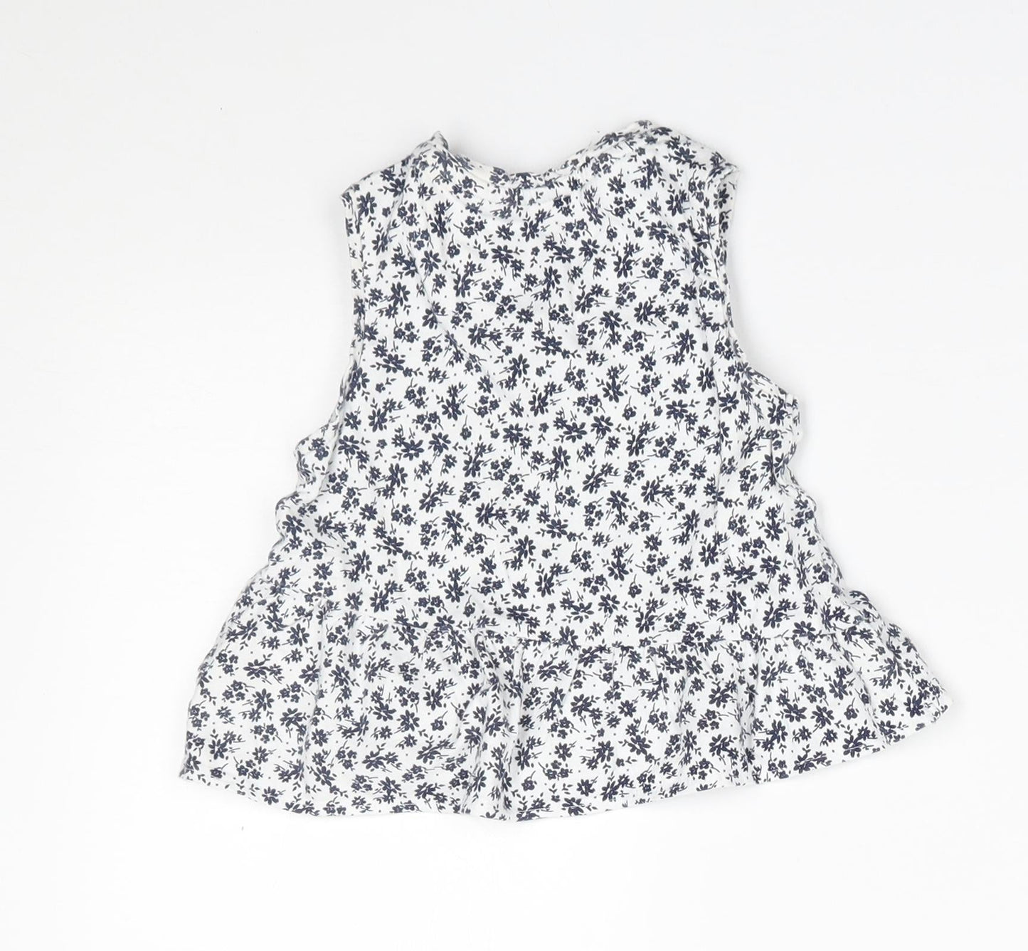 Mothercare Girls Grey Floral  Basic Blouse Size 12-18 Months