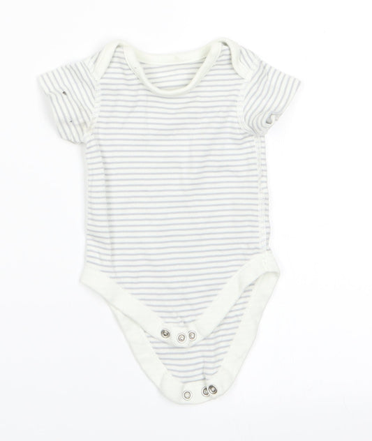 Marks and Spencer Boys Grey Striped  Romper One-Piece Size 0-3 Months