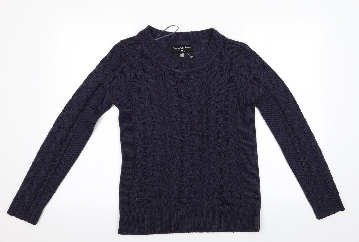 Originals Knitwear Womens Blue   Pullover Jumper Size S  - Cable knit