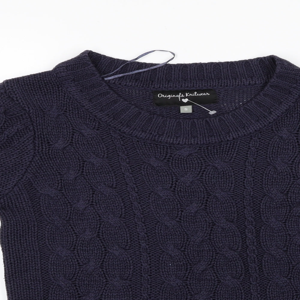 Originals Knitwear Womens Blue   Pullover Jumper Size S  - Cable knit