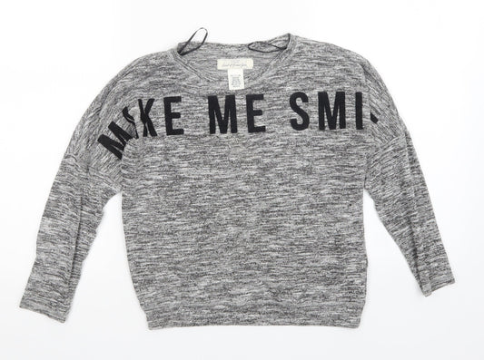 H&M Girls Grey   Pullover Jumper Size 8-9 Years