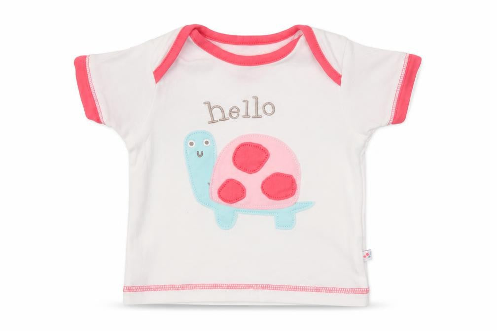 Front view of Mothercare Baby White Basic T-Shirt, size 3-6, Months