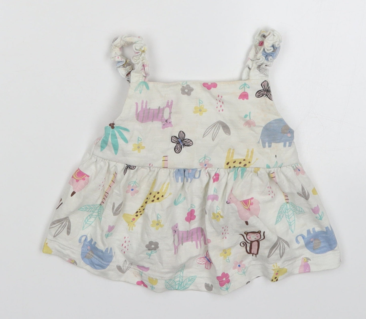 George Girls White   Basic Tank Size 2-3 Years  - Animals