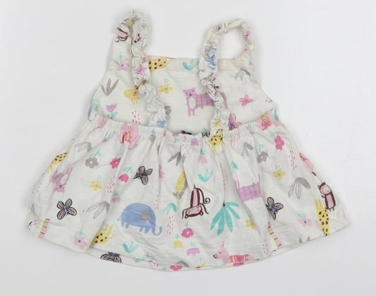 George Girls White   Basic Tank Size 2-3 Years  - Animals