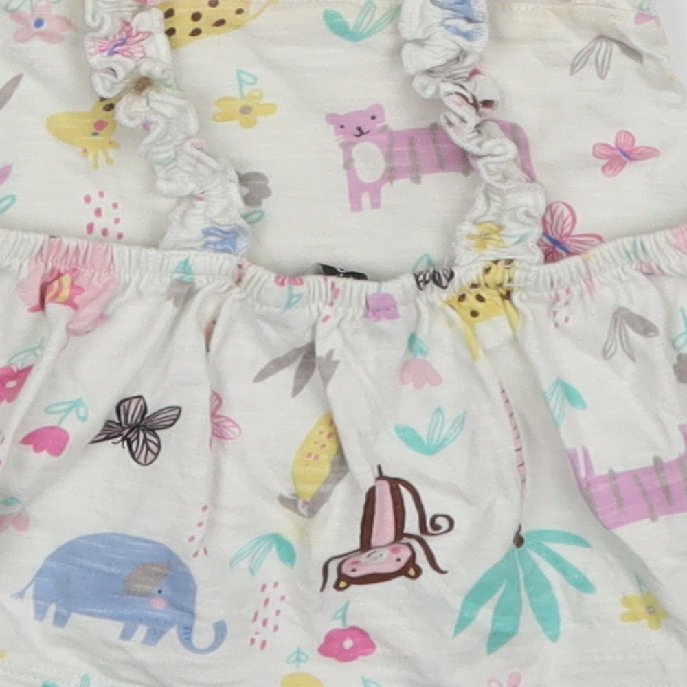 George Girls White   Basic Tank Size 2-3 Years  - Animals