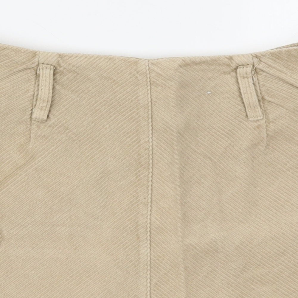 Denim Co Womens Beige  Corduroy Mini Skirt Size 10